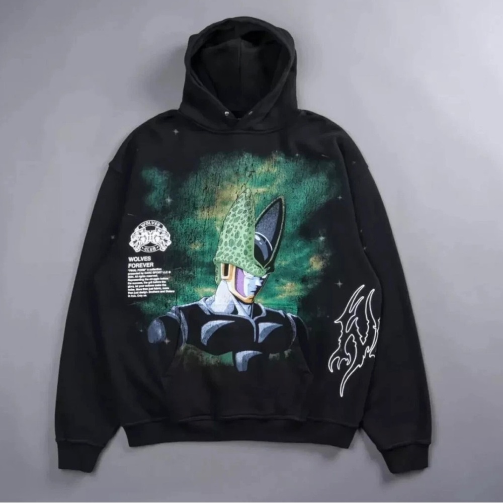 Darc Sport Black Hoodie with Green Graphic Character